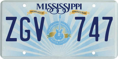 MS license plate ZGV747