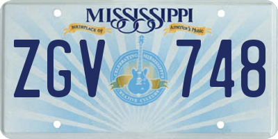 MS license plate ZGV748