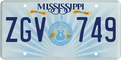 MS license plate ZGV749