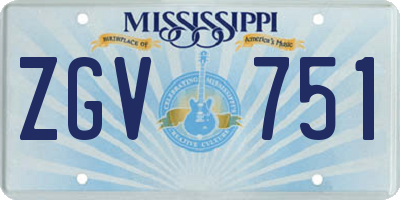 MS license plate ZGV751