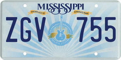 MS license plate ZGV755