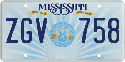 MS license plate ZGV758