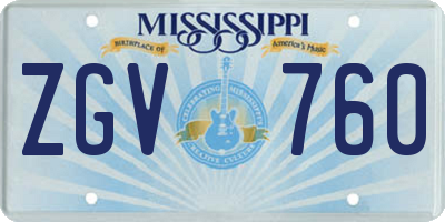 MS license plate ZGV760