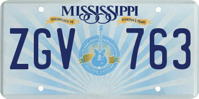 MS license plate ZGV763