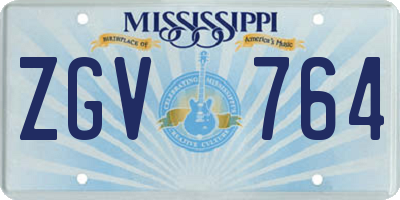 MS license plate ZGV764