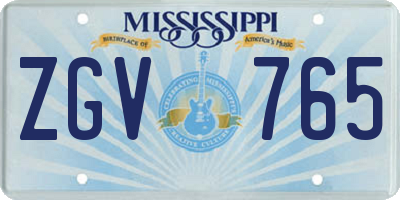 MS license plate ZGV765