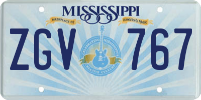 MS license plate ZGV767