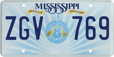 MS license plate ZGV769
