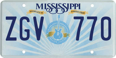 MS license plate ZGV770