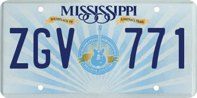 MS license plate ZGV771