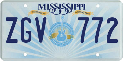 MS license plate ZGV772