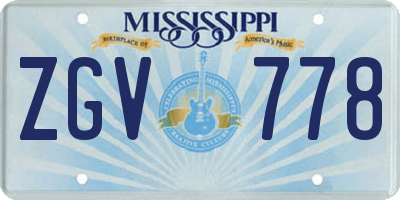 MS license plate ZGV778