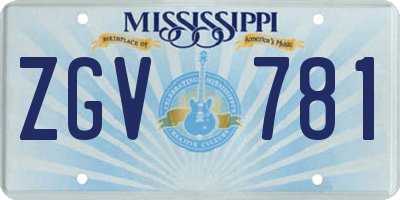 MS license plate ZGV781