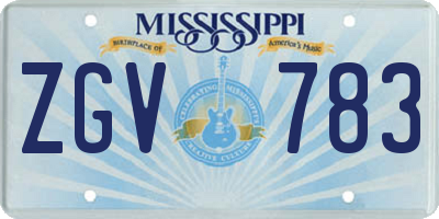 MS license plate ZGV783