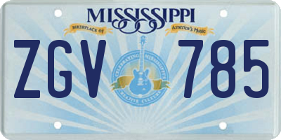 MS license plate ZGV785