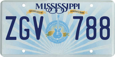 MS license plate ZGV788