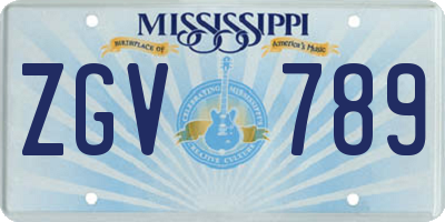 MS license plate ZGV789