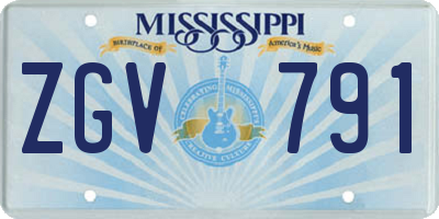 MS license plate ZGV791