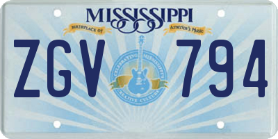 MS license plate ZGV794