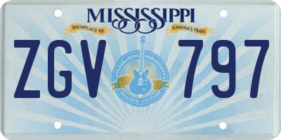 MS license plate ZGV797
