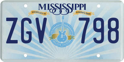 MS license plate ZGV798