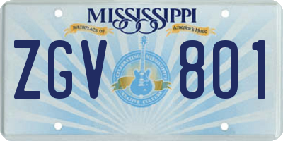 MS license plate ZGV801