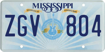 MS license plate ZGV804