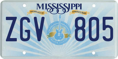 MS license plate ZGV805