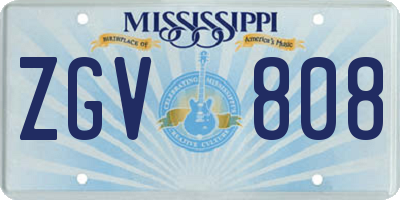 MS license plate ZGV808