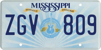 MS license plate ZGV809