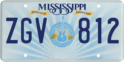 MS license plate ZGV812