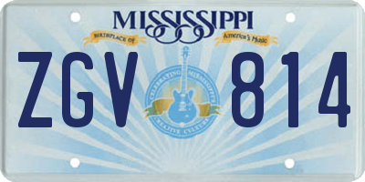 MS license plate ZGV814