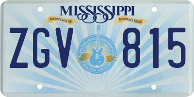 MS license plate ZGV815