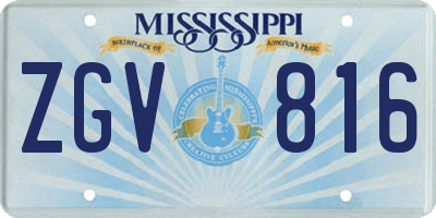 MS license plate ZGV816