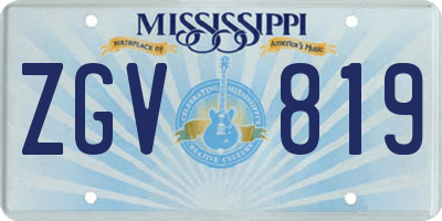 MS license plate ZGV819