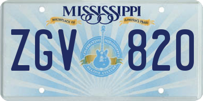 MS license plate ZGV820