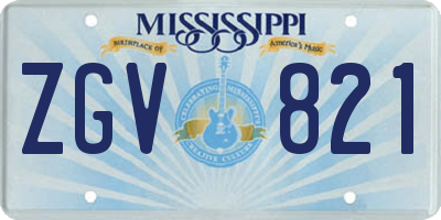 MS license plate ZGV821