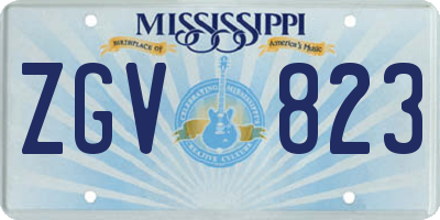 MS license plate ZGV823