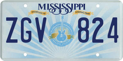MS license plate ZGV824