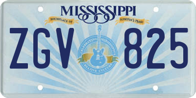 MS license plate ZGV825