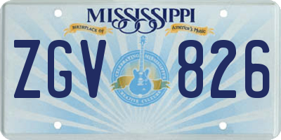 MS license plate ZGV826
