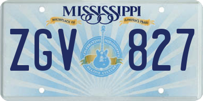 MS license plate ZGV827