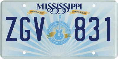 MS license plate ZGV831