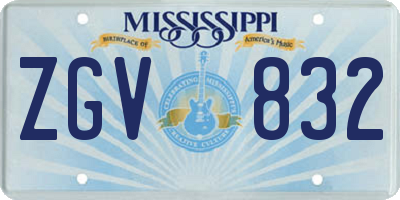 MS license plate ZGV832