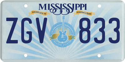 MS license plate ZGV833