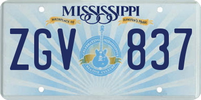 MS license plate ZGV837