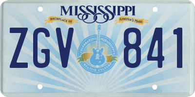 MS license plate ZGV841