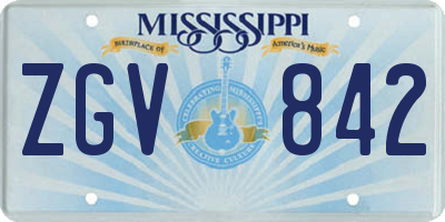 MS license plate ZGV842