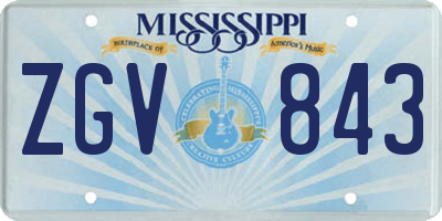 MS license plate ZGV843