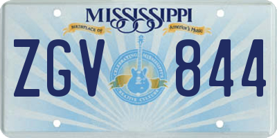 MS license plate ZGV844